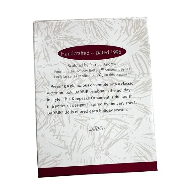 HALLMARK Keepsake HOLIDAY BARBIE 1996 Set of 2 Doll Ornament NIB Original Box - Picture 12 of 12